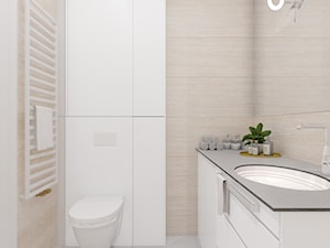 Biała zabudowa na wymiar w łazience - zdjęcie od OHHOME - projekty, remonty, meble