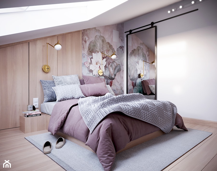 Sypialnia z motywem kwiatowym - zdjęcie od OHHOME - projekty, remonty, meble