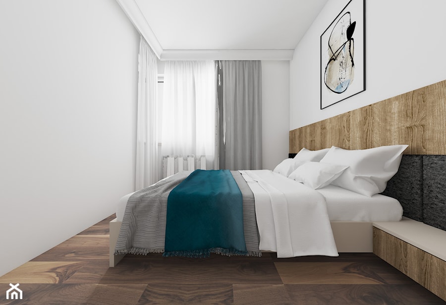 Sypialnia z łóżkiem na wymiar - zdjęcie od OHHOME - projekty, remonty, meble