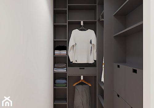 Oddzielna garderoba z otwartymi półkami - zdjęcie od OHHOME - projekty, remonty, meble