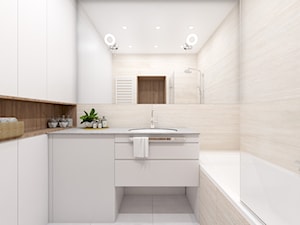 Biała zabudowa na wymiar z wnęką w łazience - zdjęcie od OHHOME - projekty, remonty, meble