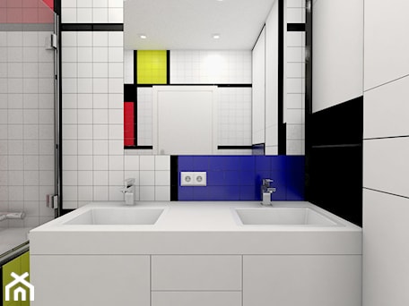 Aranżacje wnętrz - Łazienka: Piet Mondrian - OHHOME - projekty, remonty, meble. Przeglądaj, dodawaj i zapisuj najlepsze zdjęcia, pomysły i inspiracje designerskie. W bazie mamy już prawie milion fotografii!