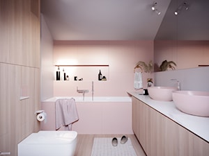Główna łazienka w odcieniu różu - zdjęcie od OHHOME - projekty, remonty, meble