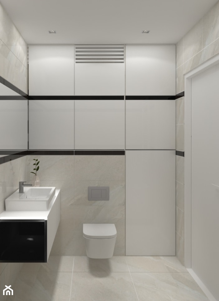 Mała, czarno-biała łazienka - zdjęcie od OHHOME - projekty, remonty, meble