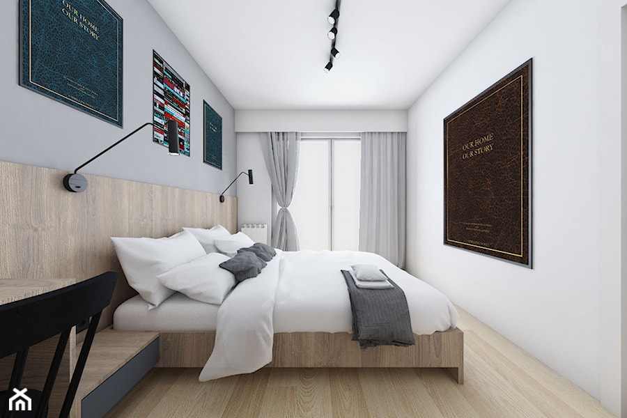 Jasna sypialnia z zabudową na wymiar - zdjęcie od OHHOME - projekty, remonty, meble