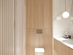 Łazienka dla gości z zabudową na wymiar - zdjęcie od OHHOME - projekty, remonty, meble