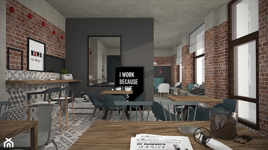 kawiarnia - koncepcja 1 - zdjęcie od Aneta Adamowicz architektura wnętrz
