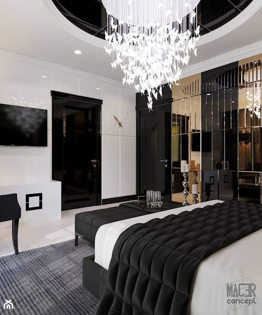 REZYDENCJA POD PŁOCKIEM sypialnia - Średnia sypialnia, styl glamour - zdjęcie od MAJER concept