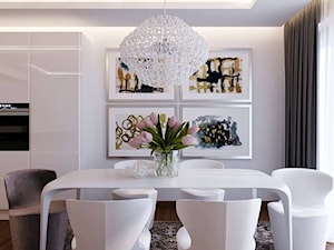 APARTAMENT NOWE BRÓDNO - Średnia biała jadalnia w kuchni, styl nowoczesny - zdjęcie od MAJER concept