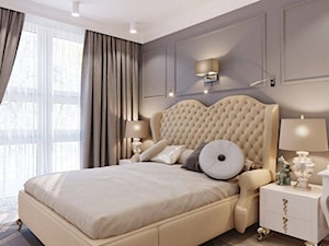 APARTAMENT SŁOMIŃSKIEGO - Średnia szara sypialnia, styl glamour - zdjęcie od MAJER concept
