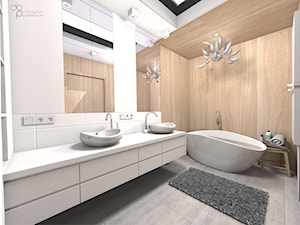 drewniana łazienka - Łazienka, styl skandynawski - zdjęcie od dopracownia architektoniczna