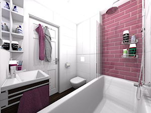 łazienka w kolorze malwa - zdjęcie od dopracownia architektoniczna