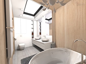 drewniana łazienka - Łazienka, styl nowoczesny - zdjęcie od dopracownia architektoniczna