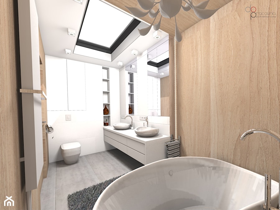 drewniana łazienka - Łazienka, styl nowoczesny - zdjęcie od dopracownia architektoniczna