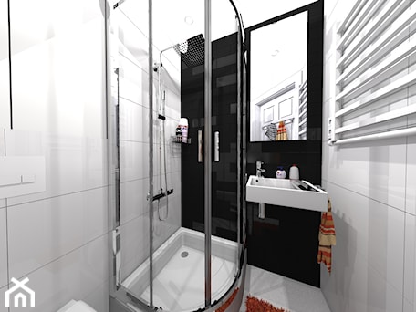 Aranżacje wnętrz - Łazienka: czarno-biała łazienka - dopracownia architektoniczna. Przeglądaj, dodawaj i zapisuj najlepsze zdjęcia, pomysły i inspiracje designerskie. W bazie mamy już prawie milion fotografii!