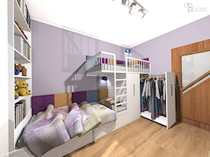 łóżko piętrowe z garderobą w pokoju dzieci - zdjęcie od dopracownia architektoniczna