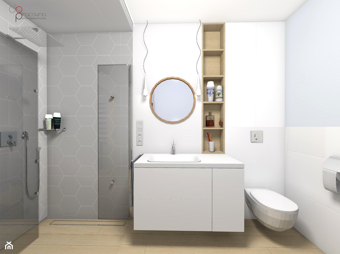 przechodnia kabina prysznicowa - zdjęcie od dopracownia architektoniczna - Homebook