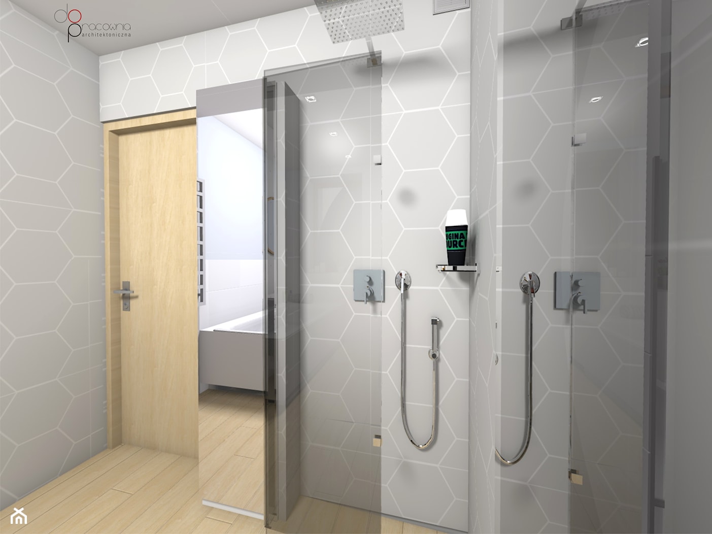 składany prysznic w łazience - zdjęcie od dopracownia architektoniczna - Homebook