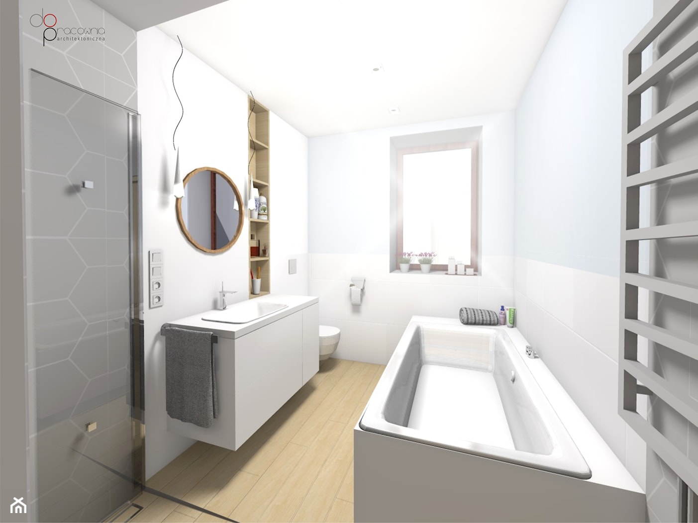 wąska łazienka - zdjęcie od dopracownia architektoniczna - Homebook