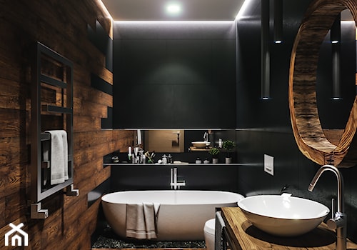 Designerskie lustra do łazienki drewniane (plaster pnia) - zdjęcie od LUKlight producent nowoczesnych lamp oraz luster.