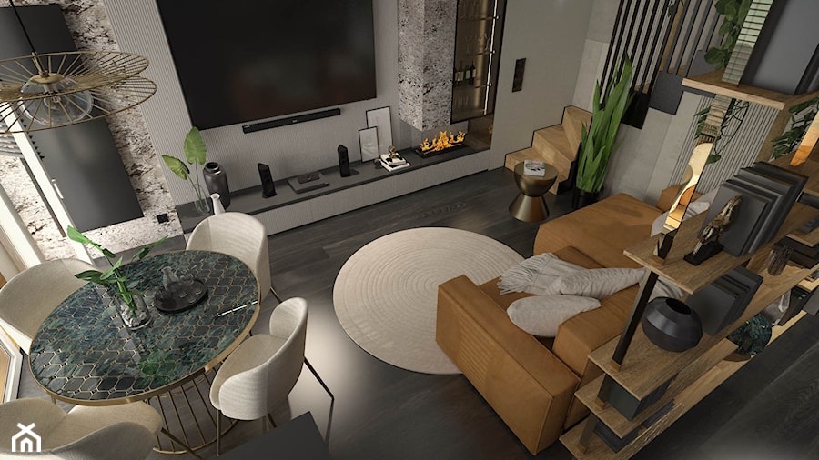 Męski Apartament - Salon, styl nowoczesny - zdjęcie od Pracownia Projektowa Decoretti - Agata Jachimowicz