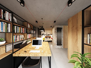 Loft Wałowa - Średnie w osobnym pomieszczeniu szare biuro, styl industrialny - zdjęcie od Pracownia Projektowa Decoretti - Agata Jachimowicz