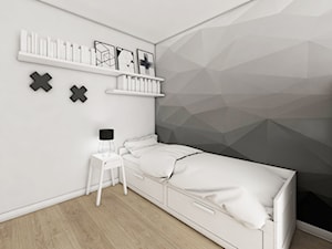 Dom w Chwaszczynie - Średni biały czarny szary pokój dziecka dla nastolatka dla chłopca dla dziewczynki - zdjęcie od Pracownia Projektowa Decoretti - Agata Jachimowicz