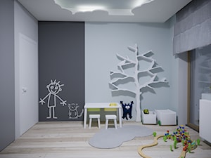 Dom Chełm - Średni biały czarny szary pokój dziecka dla dziecka dla chłopca dla dziewczynki - zdjęcie od Pracownia Projektowa Decoretti - Agata Jachimowicz