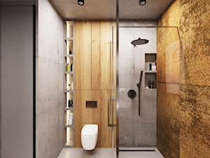 Loft Wałowa - Mała bez okna z punktowym oświetleniem łazienka, styl industrialny - zdjęcie od Pracownia Projektowa Decoretti - Agata Jachimowicz