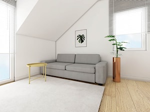 Dom w Czaplach - Średnie w osobnym pomieszczeniu z sofą białe biuro - zdjęcie od Pracownia Projektowa Decoretti - Agata Jachimowicz