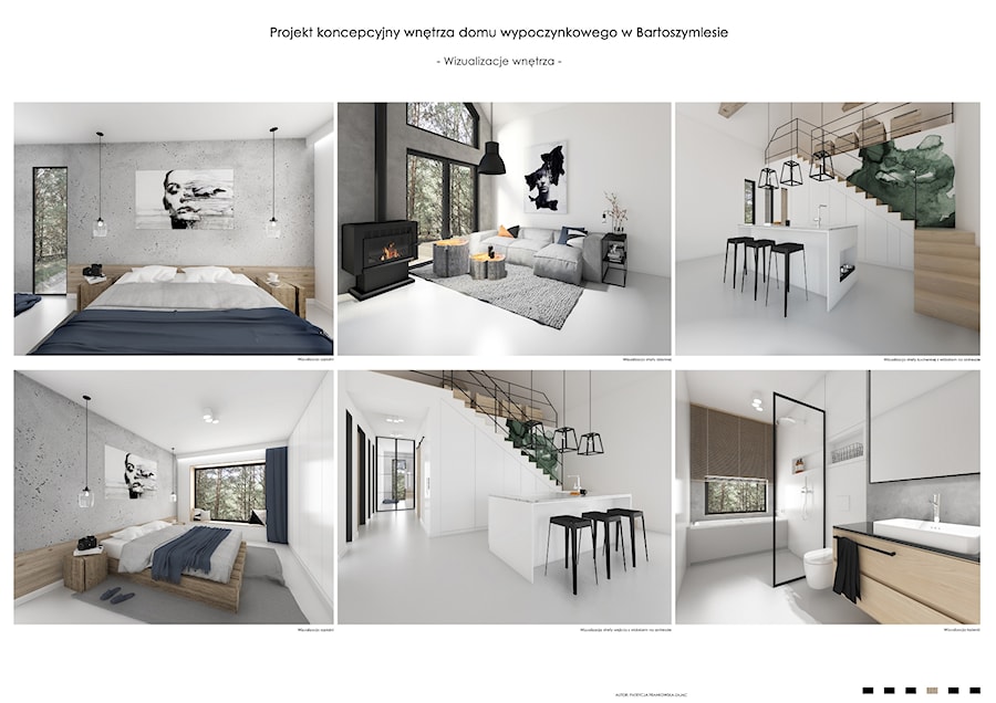 Modern Barn - Średnia biała szara sypialnia - zdjęcie od Pracownia Projektowa Decoretti - Agata Jachimowicz