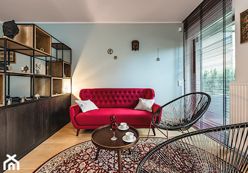 Apartament Sienna Grobla - Mały niebieski salon, styl nowoczesny - zdjęcie od Pracownia Projektowa Decoretti - Agata Jachimowicz