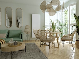Miętowy Apartament w Bydgoszczy - Salon, styl skandynawski - zdjęcie od Pracownia Projektowa Decoretti - Agata Jachimowicz