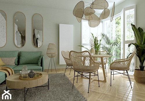 Miętowy Apartament w Bydgoszczy - Salon, styl skandynawski - zdjęcie od Pracownia Projektowa Decoretti - Agata Jachimowicz