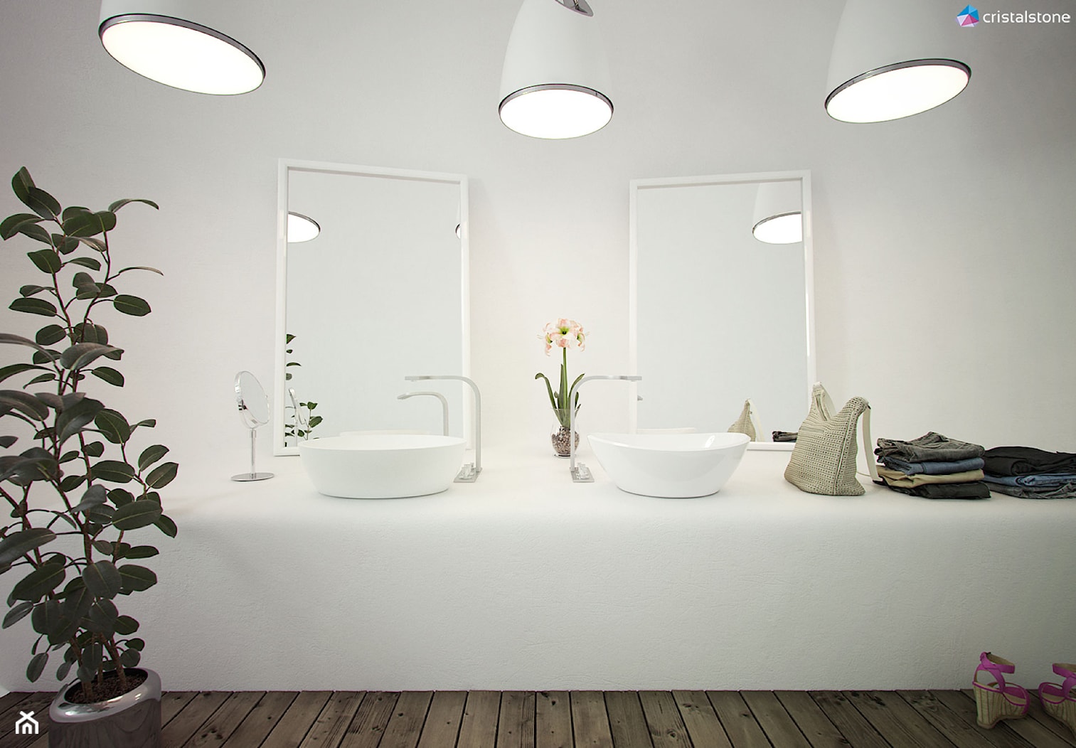 Nablatowe umywalki Cristalstone Separado – Vidrio Tres i Vidrio Dos - Łazienka, styl nowoczesny - zdjęcie od Cristalstone - Homebook