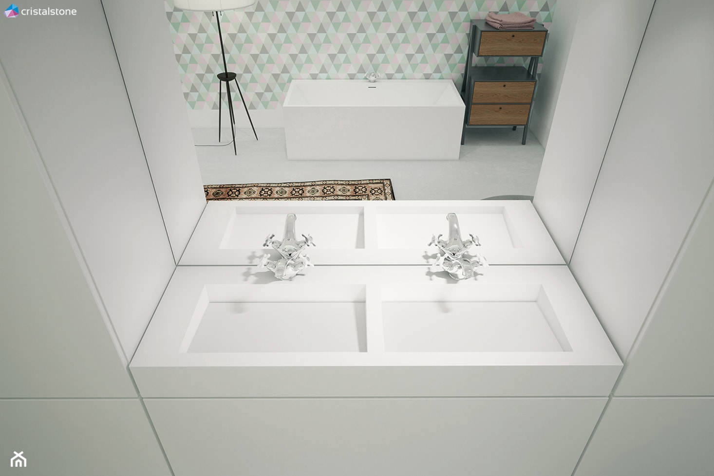 Minimalistyczna łazienka z Sztokholmie - Łazienka, styl nowoczesny - zdjęcie od Cristalstone - Homebook