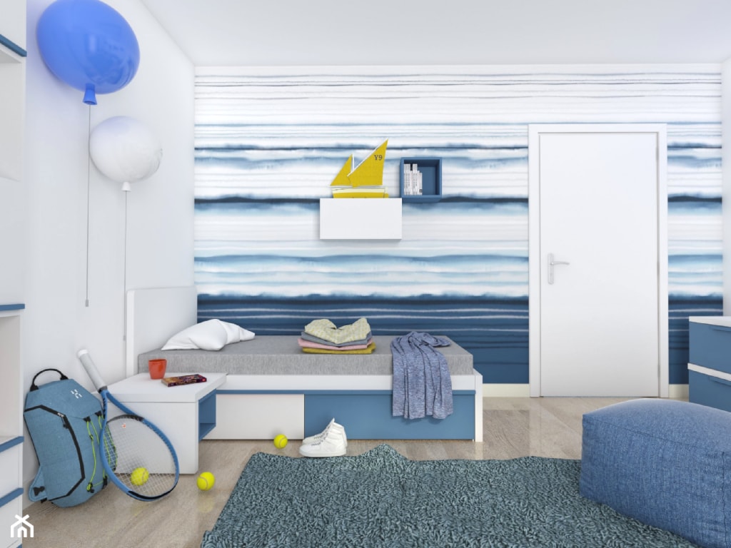 Biało-niebieski pokój dla chłopca. - zdjęcie od COLORATO meble - Homebook