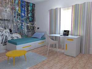 Pokój nastolatka. Łóżko i biurko z serii Color Box. - zdjęcie od COLORATO meble
