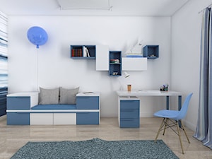 Biało-niebieski pokój dla chłopca. - zdjęcie od COLORATO meble