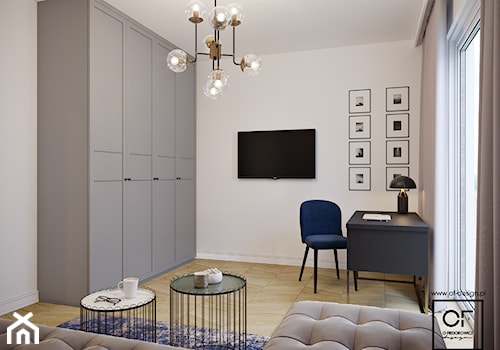 Eleganckie wnętrza w domu jednorodzinnym - Średnie w osobnym pomieszczeniu z sofą białe z fotografia ... - zdjęcie od O.Fiedorowicz