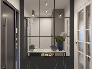 Eleganckie wnętrza w domu jednorodzinnym - Średni czarny szary hol / przedpokój, styl glamour - zdjęcie od O.Fiedorowicz