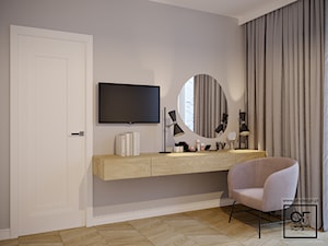 Eleganckie wnętrza w domu jednorodzinnym - Średnia szara sypialnia, styl glamour - zdjęcie od O.Fiedorowicz