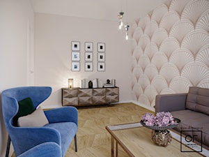 Eleganckie wnętrza w domu jednorodzinnym - Mały szary salon, styl glamour - zdjęcie od O.Fiedorowicz