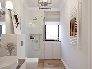 Dom pod Łodzią - Mała z lustrem łazienka z oknem, styl glamour - zdjęcie od O.Fiedorowicz