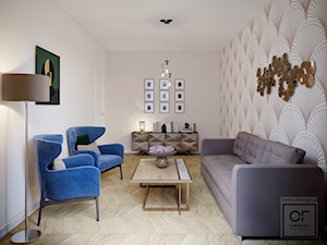 Eleganckie wnętrza w domu jednorodzinnym - Mały szary salon, styl glamour - zdjęcie od O.Fiedorowicz