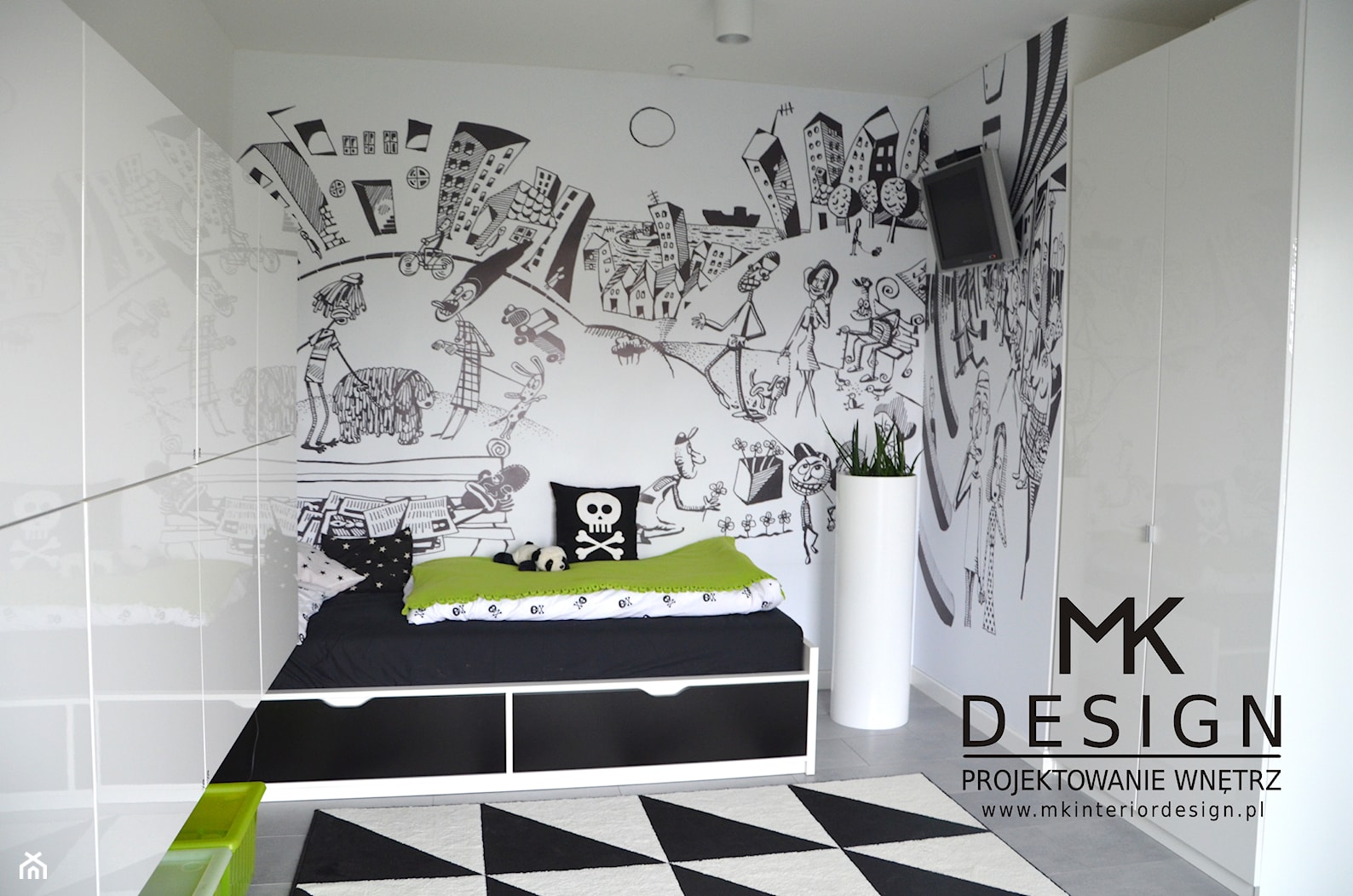 Pokój dziecka czero-biały - zdjęcie od MK DESIGN Projektowanie Wnętrz - Homebook