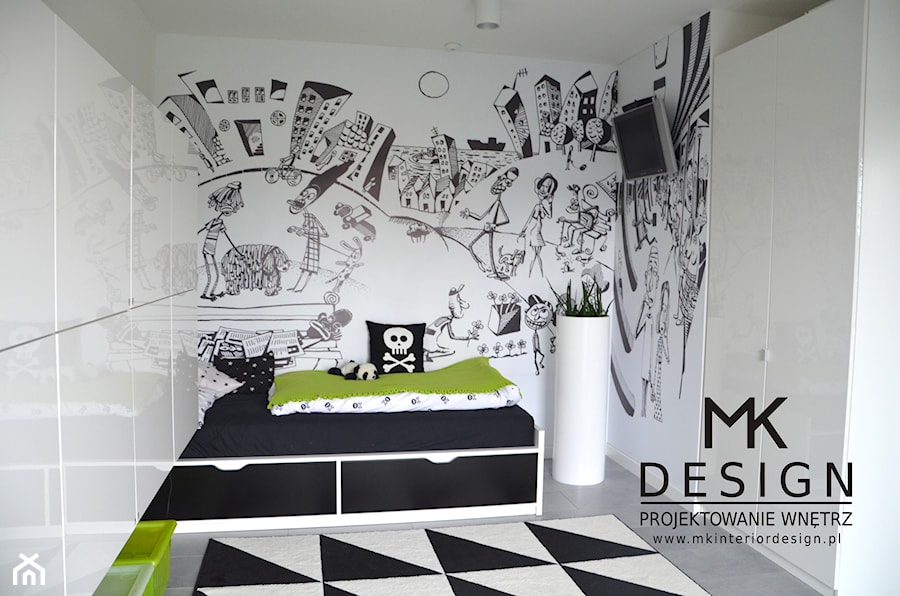 Pokój dziecka czero-biały - zdjęcie od MK DESIGN Projektowanie Wnętrz