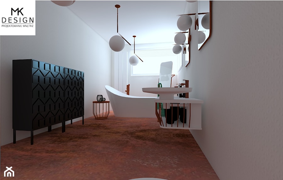 Łazienka miedź - zdjęcie od MK DESIGN Projektowanie Wnętrz