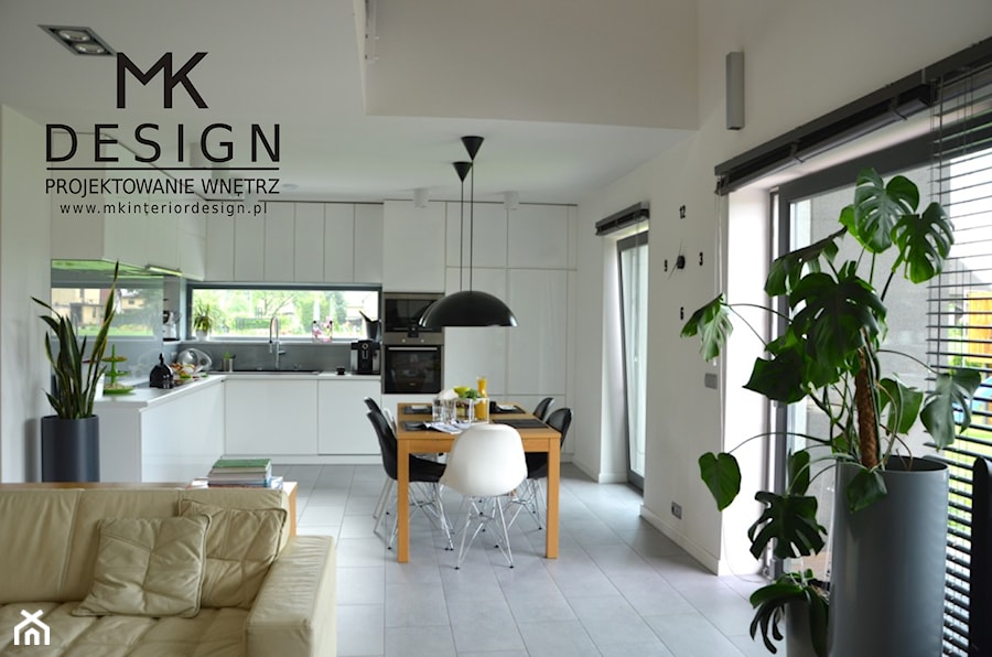 Nowoczesna biała kuchnia - zdjęcie od MK DESIGN Projektowanie Wnętrz