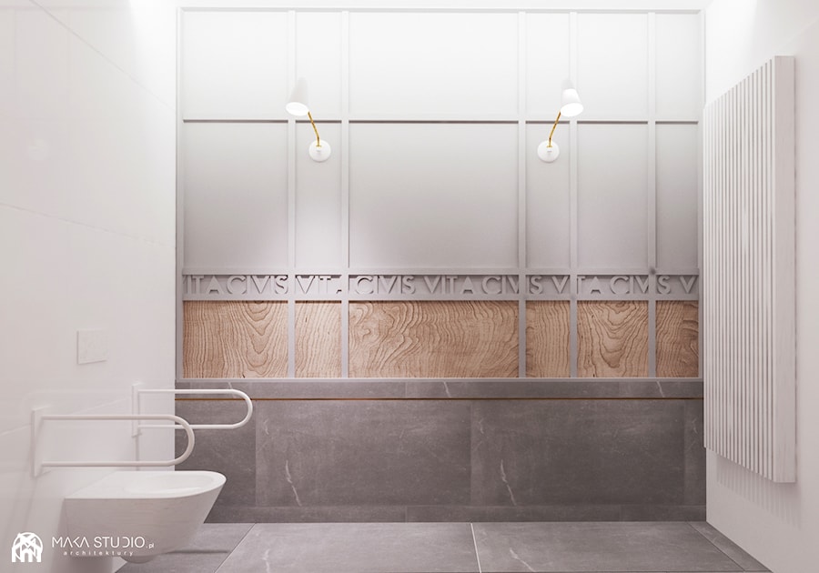 CIV - Średnia bez okna z marmurową podłogą łazienka - zdjęcie od MΛKΛ Studio